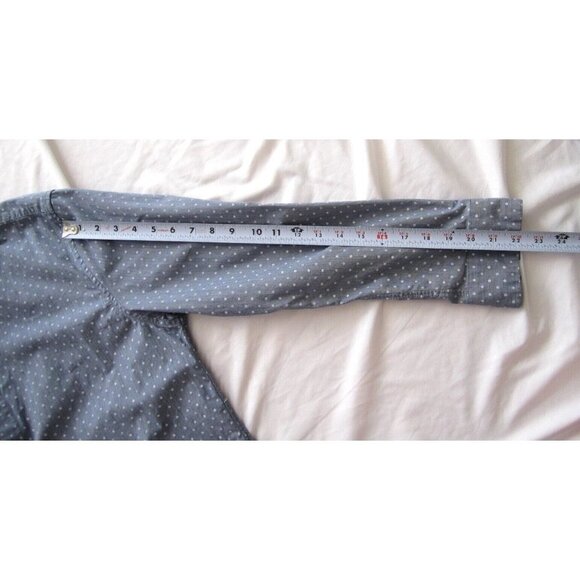 Men's A-Frame Regular Cotton Button Up Polka Dot Long Sleeve Shirt Sz L (MT195) - Picture 5 of 8